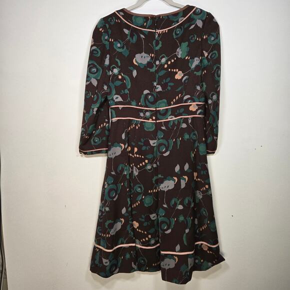 Nice Claup Women's Brown Floral A Line Dress. Size Medium - Picture 3 of 9